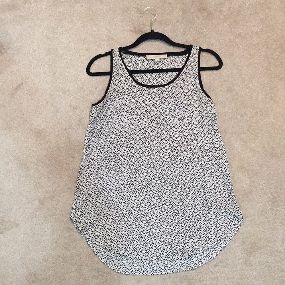 Printed Tank Top Black design w light pink